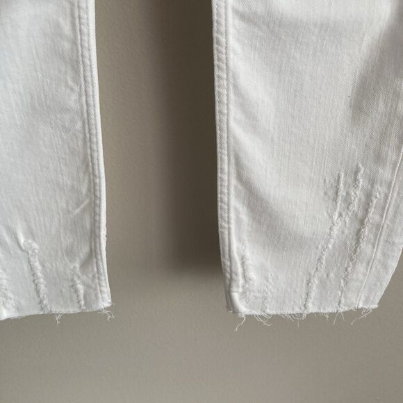 Zara Basic Womens White Denim Skinny Jeans Size 6 Mid Rise Distressed Classic - Picture 7 of 12